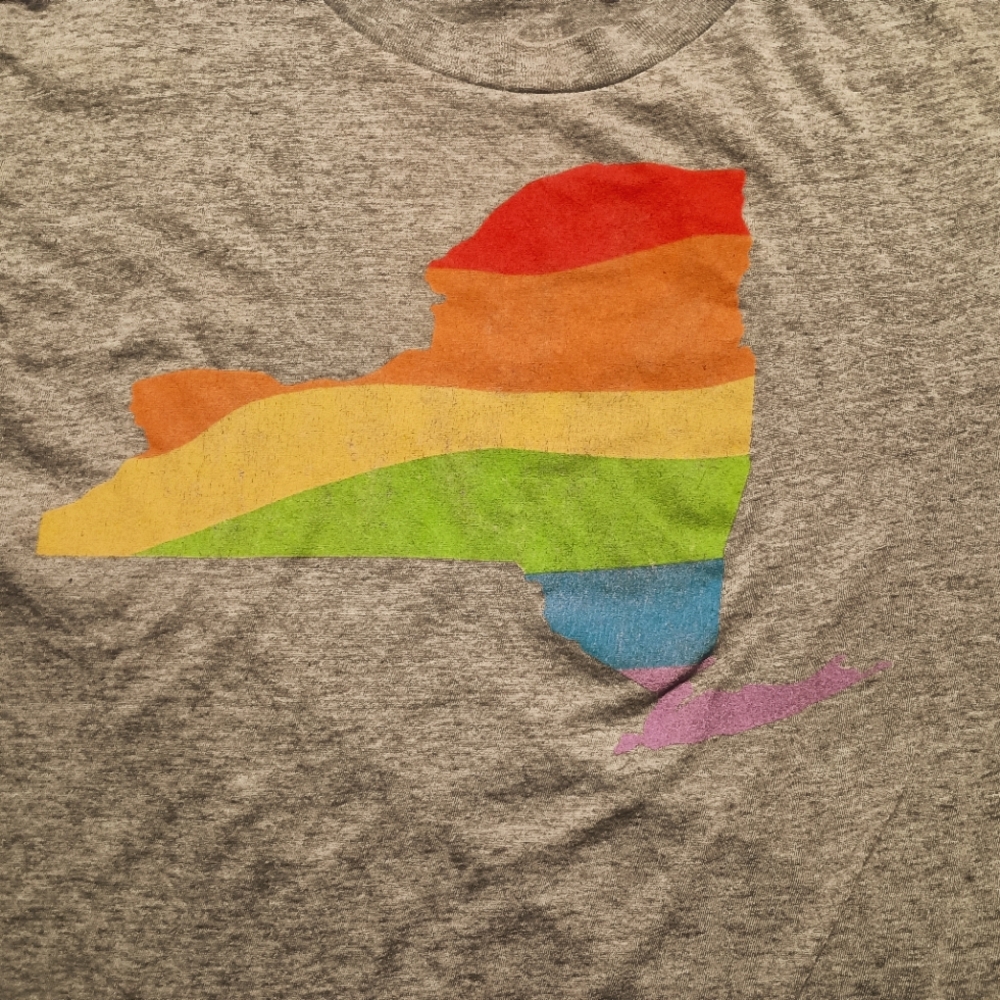 NEW YORK PRIDE T-SHIRT - Small // NY rainbow graphic tee shirt nys love